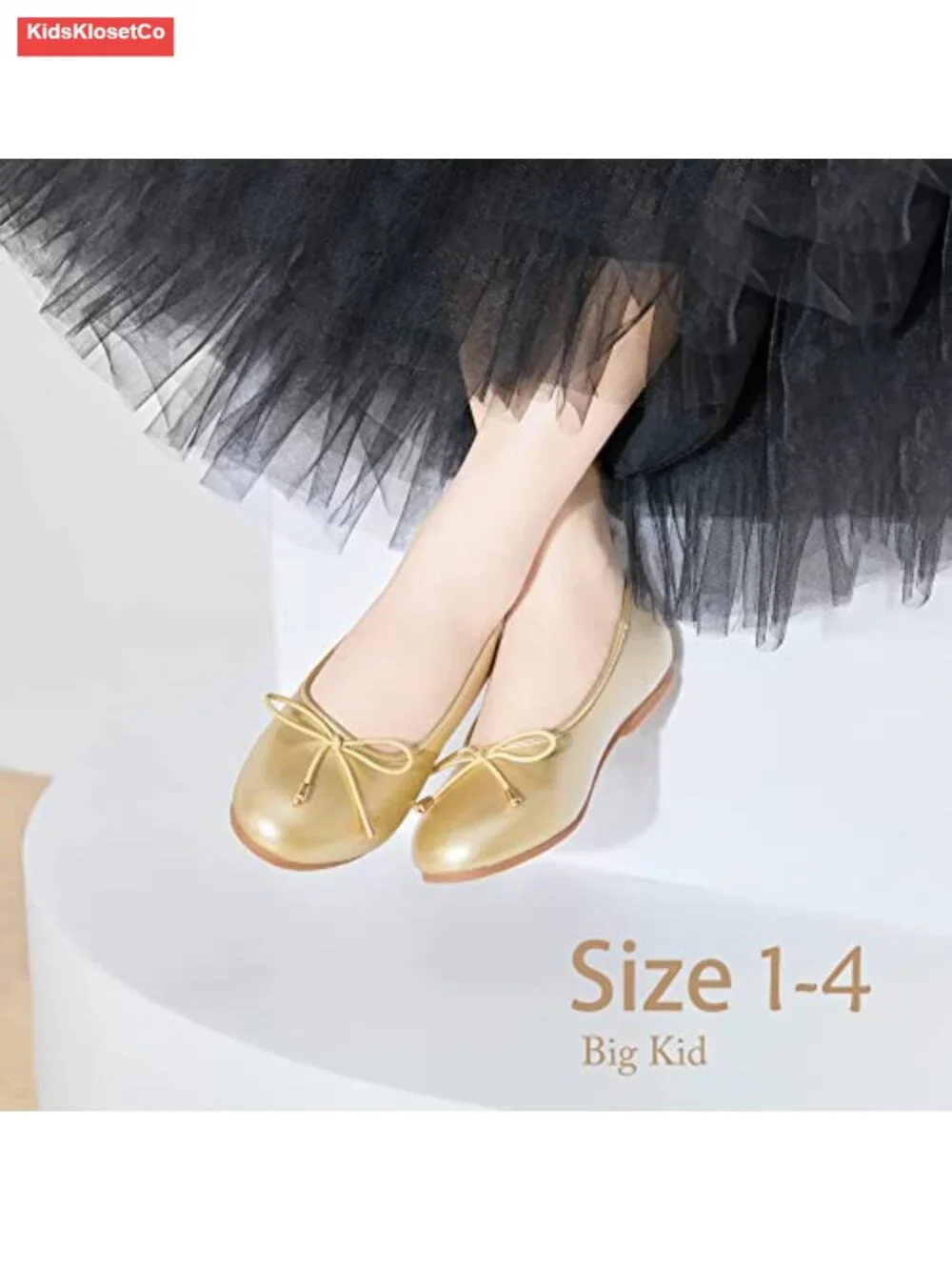 Toddler Flower Girl Ballet Mary Jane Flats Cushioned Non-Slip Elastic